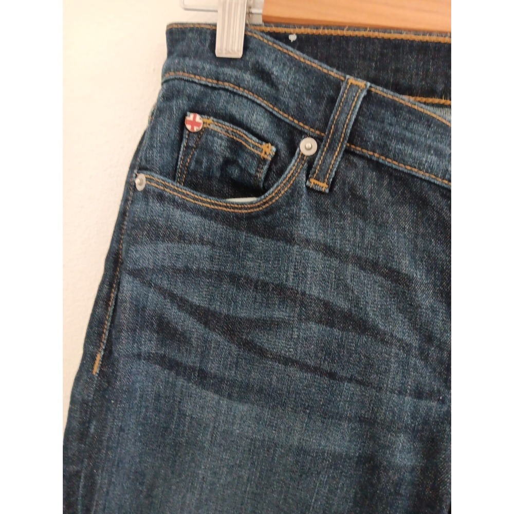 Hudson Krista Jeans Women 28 Stretch Dark Wash Straight Whiskered Sporty Classic - Picture 4 of 11
